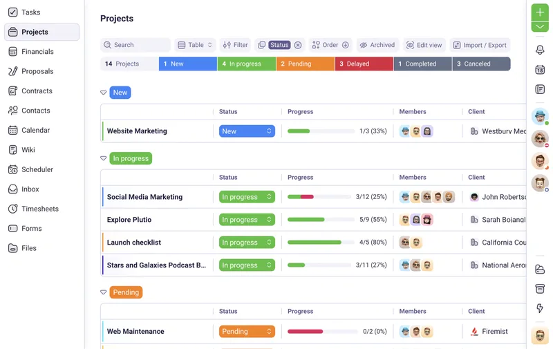 Plutio client portal and project dashboard for freelancers